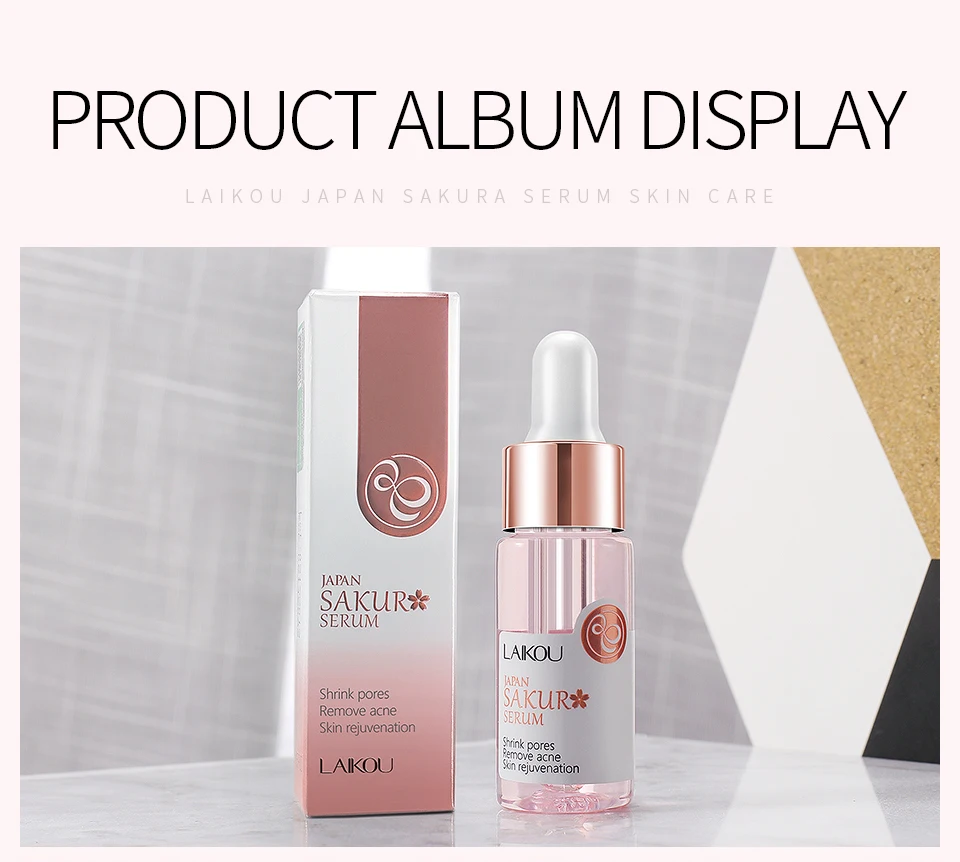 LAIKOU Sakura Serum Japan Extract Essence Shrink Pores Remove Acne Skin Rejuvenation Cherry