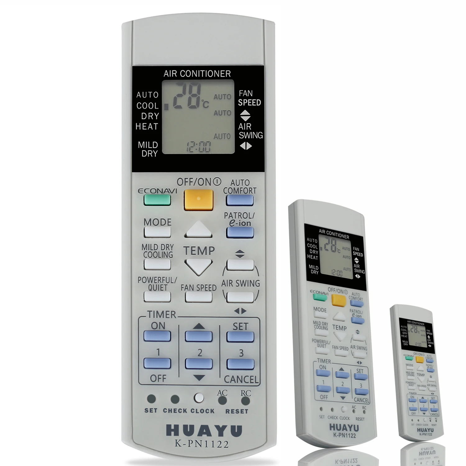 Universal air conditioner remote control K-PN1122 only use for panasonic national air conditioning fernbedienung huayu
Universal air conditioner remote control K-PN1122 only use for panasonic national air conditioning fernbedienung huayu