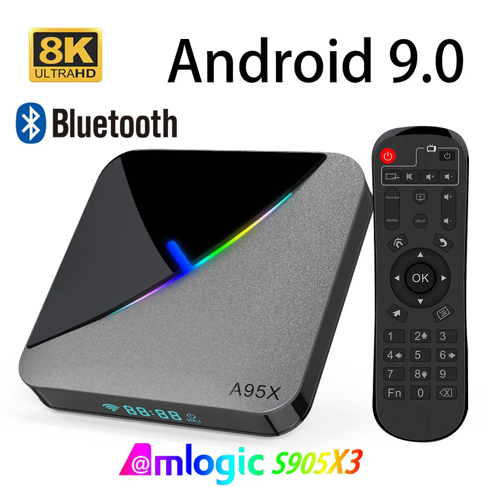 ТВ приставка Amlogic S905X3 Android 10 0 Wi Fi 8K 4 + 32/64 ГБ|ТВ-приставки и медиаплееры| |