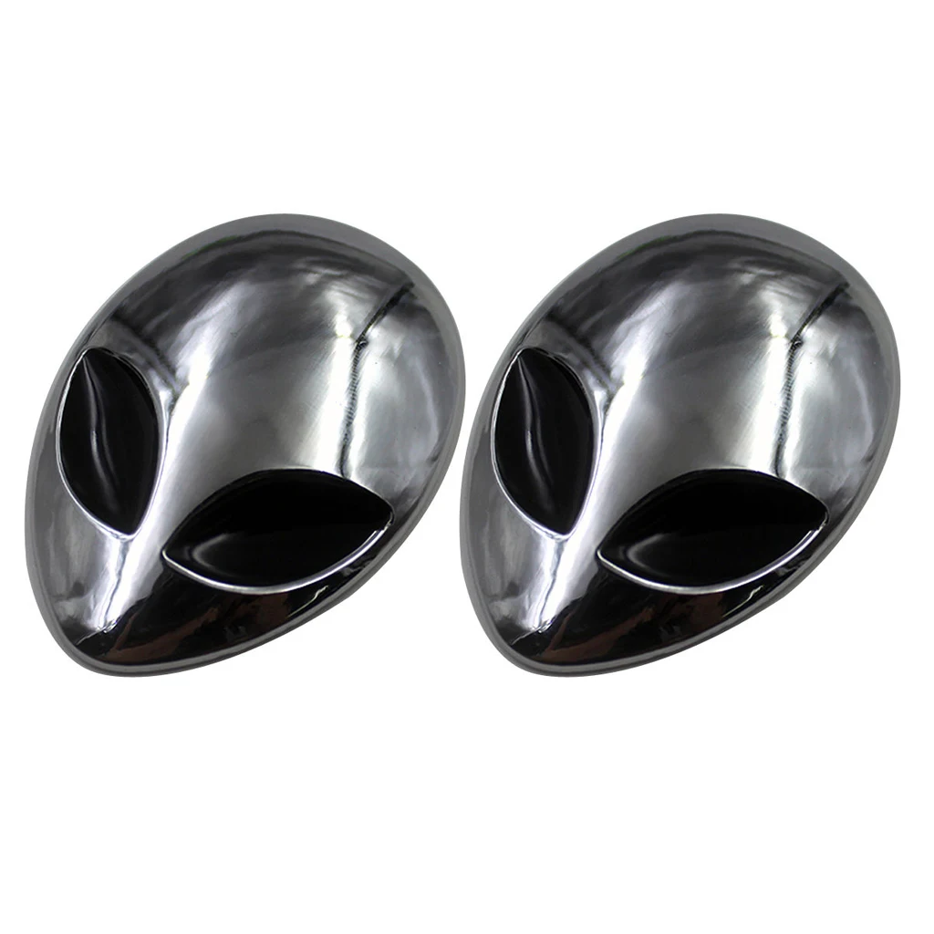 2 Pieces Chrome Auto 3D Emblem Badge Sticker, Alien Head Car Decal Universal for Cars Trucks Motorcycles 2 Pieces Chrome Auto 3D Emblem Badge Sticker, Alien Head Car Decal Universal for Cars Trucks Motorcycles