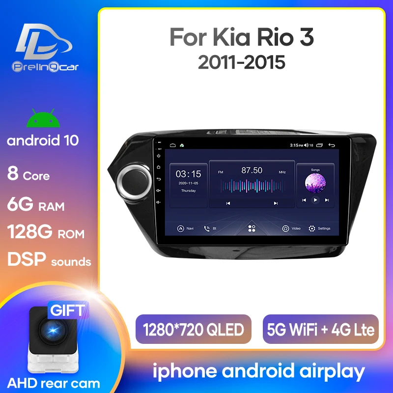 Автомобильный радиоприемник Prelingcar Android 10 стереоприемник для Kia Rio 3 2011-2015