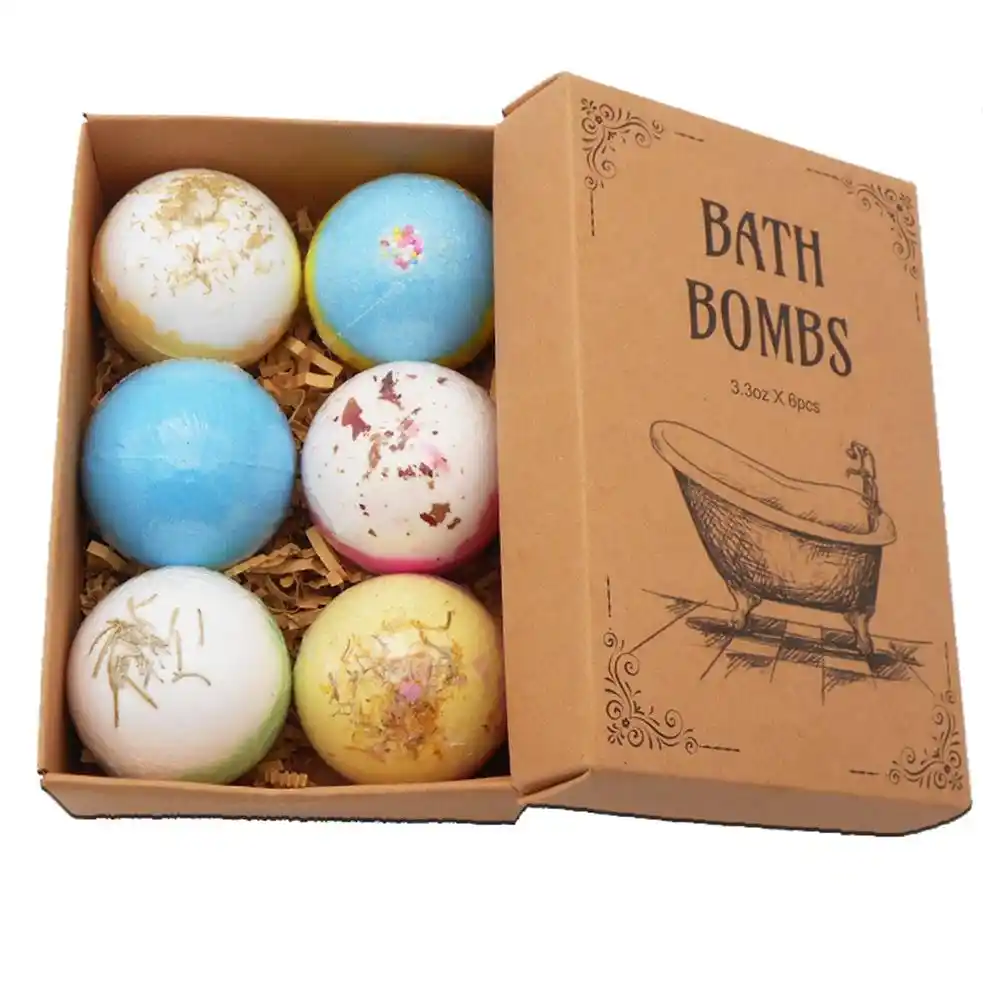 6pcs dry flower moisturizing bubble bath bomb ball essential oil