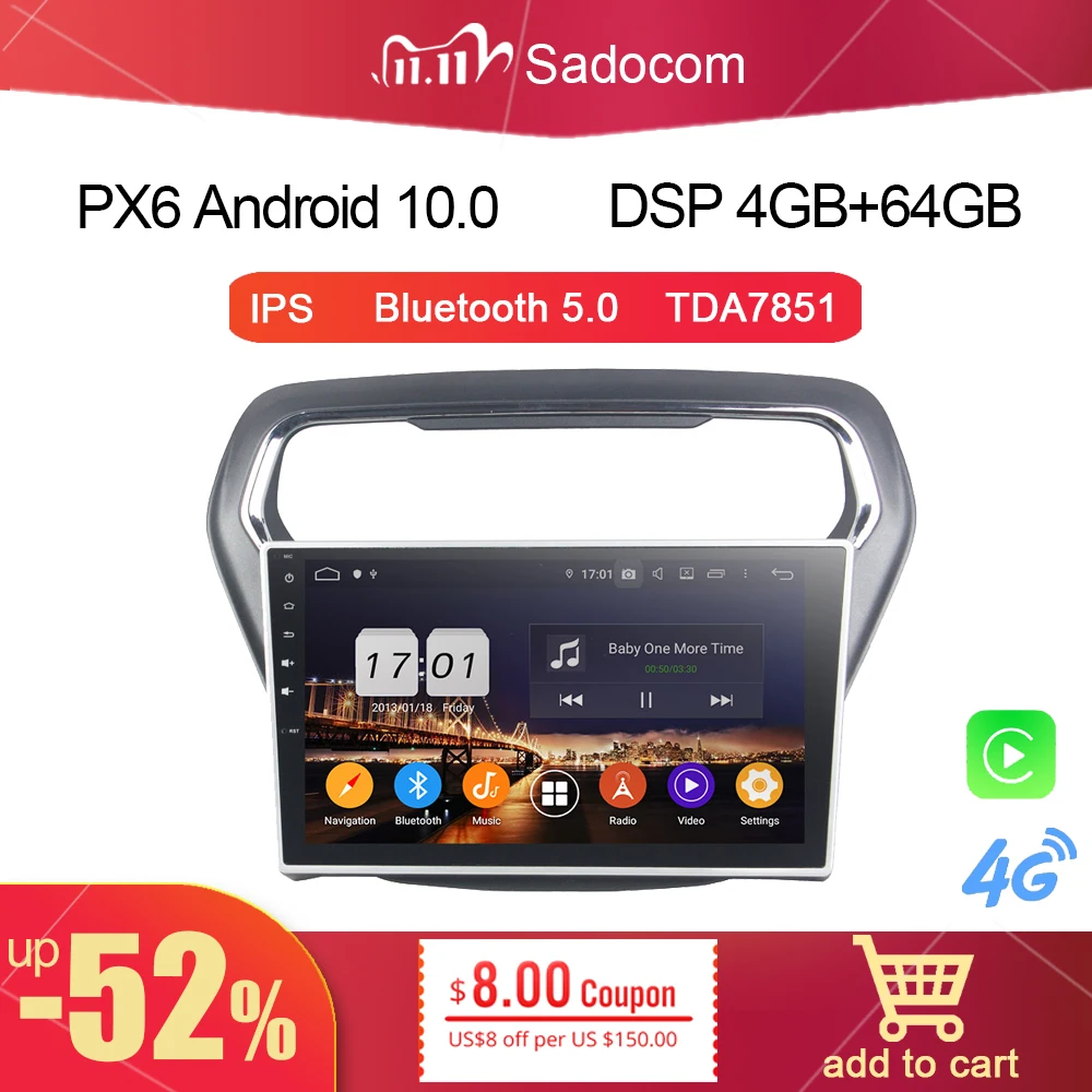 PX6 10 1 &quotDSP Android 11 0 автомобильное радио 5 64 Гб ROM 4 RAM 8 core автомобильный DVD плеер GPS RDS