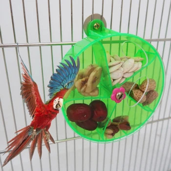 

Arcylic Interactive Bird Foraging Toy Cage Feeder IQ Training Treat Holder Seed Food Ball Rotate Wheel toy for Parrot Parakeet