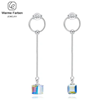 Embellished with Crystal from Swarovski Earrings Women S925 Sliver Square Cube Crystal Ear Line Drop Earrings Korean Style Simpl
Embellished with Crystal from Swarovski Earrings Women S925 Sliver Square Cube Crystal Ear Line Drop Earrings Korean Style Simpl