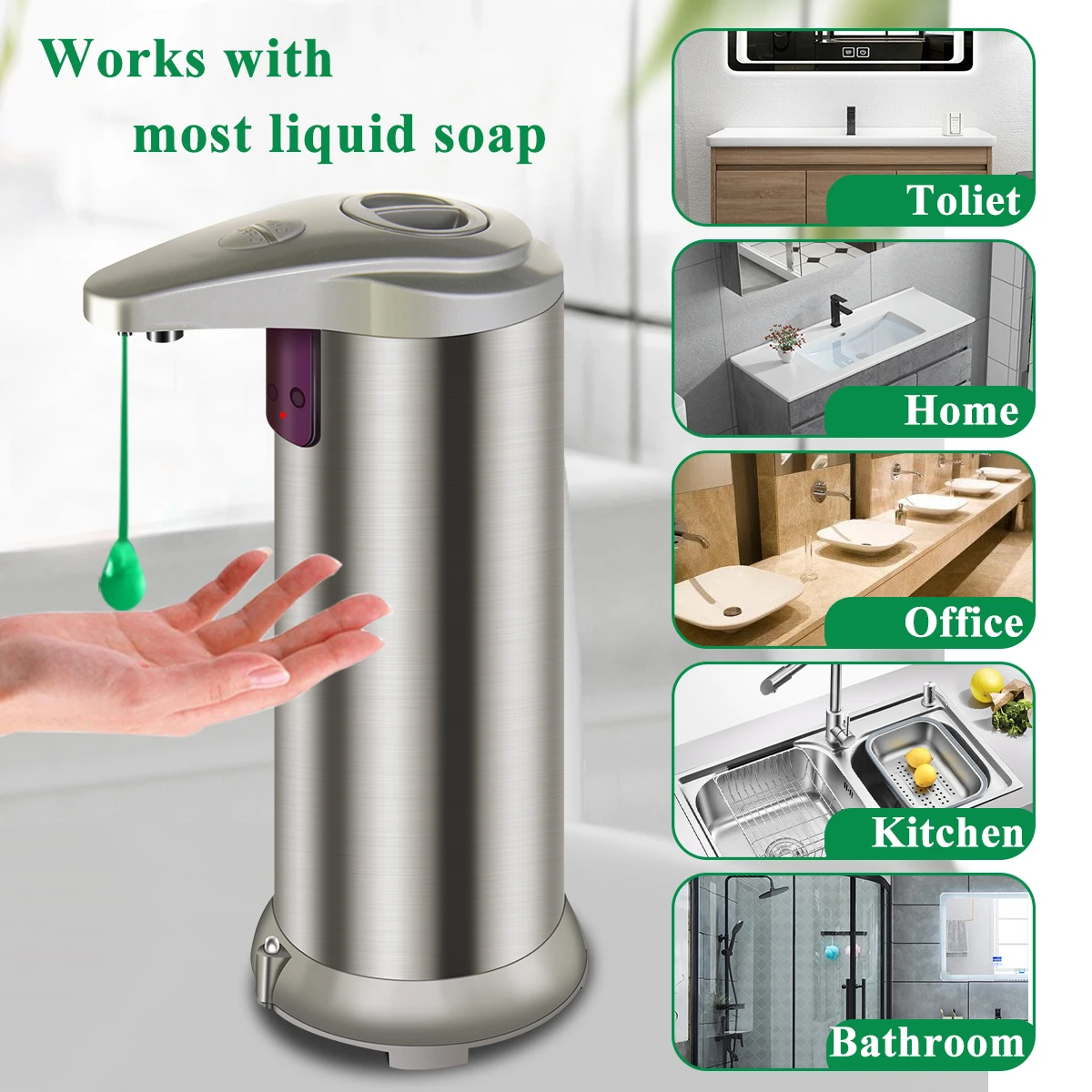 Intelligent Automatic Liquid Soap Dispenser Induction Foaming Hand Washing Device for Kitchen Bathroom (Without Liquid)
Intelligent Automatic Liquid Soap Dispenser Induction Foaming Hand Washing Device for Kitchen Bathroom (Without Liquid)