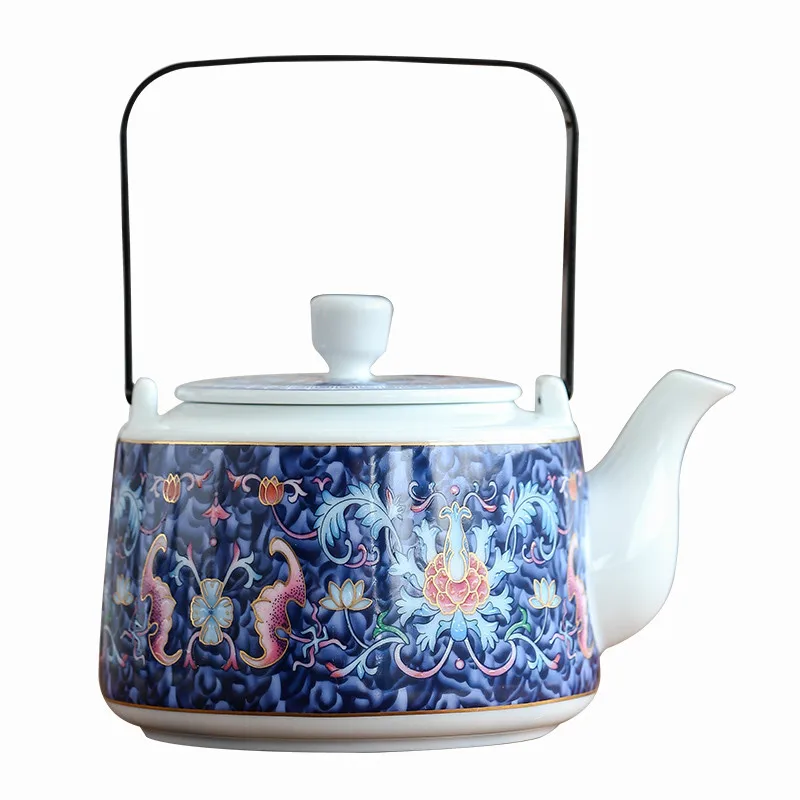 Chinese Style Ceramic Enamel Loop-Handled Teapot Large Household Porcelain Kung Fu Tea Set Single Teapot Tea Kettle pitcher
Chinese Style Ceramic Enamel Loop-Handled Teapot Large Household Porcelain Kung Fu Tea Set Single Teapot Tea Kettle pitcher
