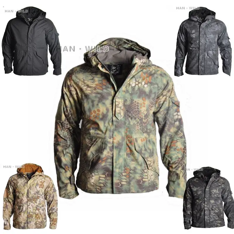 

Men's Army Camouflage Jacket Coat Outdoor Tactical Jacket Winter Waterproof Hooded Jackets Windbreaker Hunt Clothes