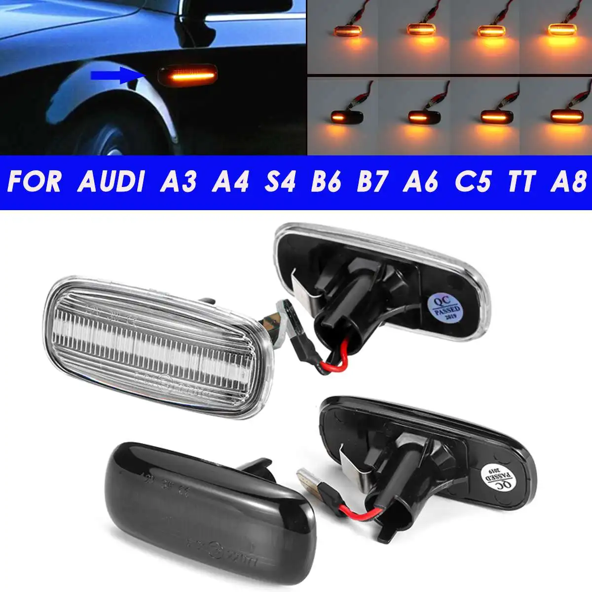 Pair LED Dynamic Side Marker Turn Signal Light Sequential Blinker Lamps For Audi A3 8P A4 S4 RS4 B6 B7 B8 A6 S6 RS6 C5 C7
Pair LED Dynamic Side Marker Turn Signal Light Sequential Blinker Lamps For Audi A3 8P A4 S4 RS4 B6 B7 B8 A6 S6 RS6 C5 C7