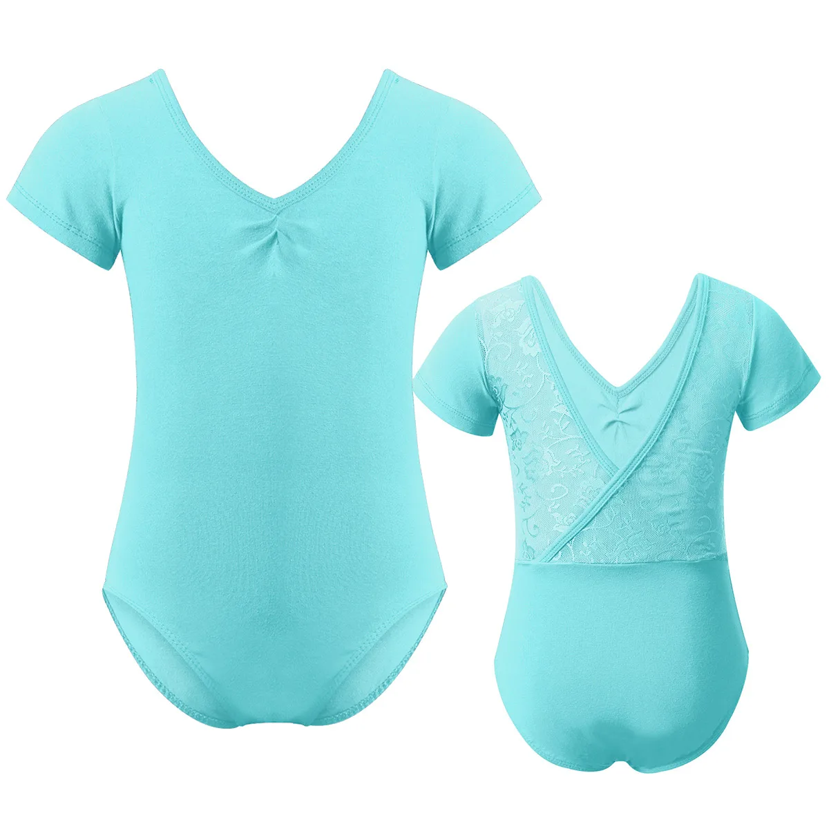 Kids Short Sleeves Floral Lace V-Shaped Back Gymnastics Leotards Girls Ballet Dancewear Children Stage Performance Dance Costume
Kids Short Sleeves Floral Lace V-Shaped Back Gymnastics Leotards Girls Ballet Dancewear Children Stage Performance Dance Costume