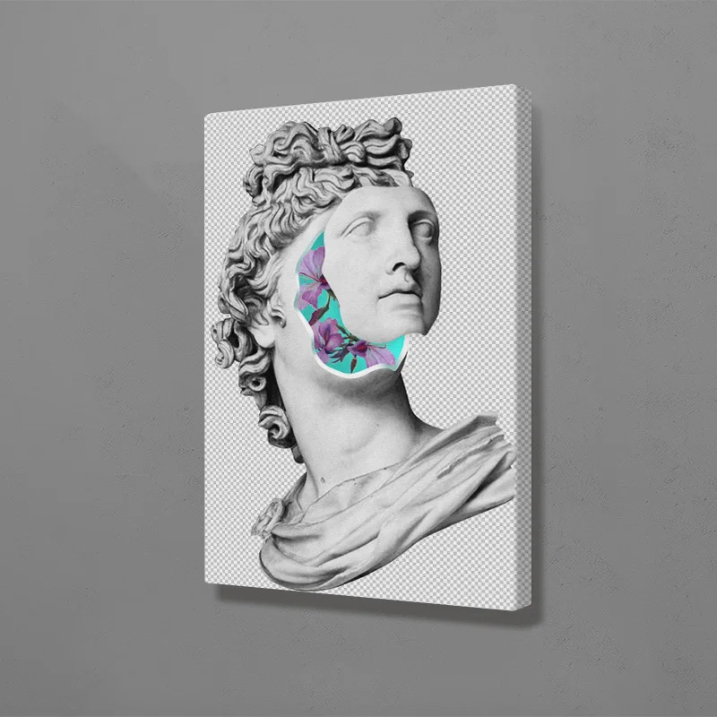 Plaster Statue Vaporwave Sculpture Modern Painting Wall Art Framed Wooden Frame Canvas Decoration Prints For Home Bedroom Decor | Дом и сад