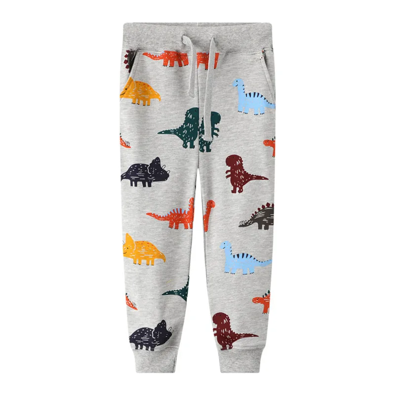 

Jumping Meters 3-8T Kids Clothes Dinosaurs Sweatpants Autumn Winter Boys Girls Trousers Pants Drawstring Animals Print Children