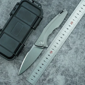 New Flipper folding knife D2 blade titanium alloy handle outdoor camping survival pocket kitchen fruit knife EDC tool 
New Flipper folding knife D2 blade titanium alloy handle outdoor camping survival pocket kitchen fruit knife EDC tool