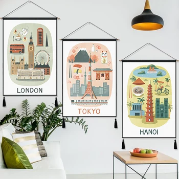 Tokyo Taipei London Hanoi Berlin Travel Hanging Cloth Cotton Line Paintings Poster Home Decor Wall Hanging Tapestry Gift
Tokyo Taipei London Hanoi Berlin Travel Hanging Cloth Cotton Line Paintings Poster Home Decor Wall Hanging Tapestry Gift