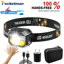 2022 Body Motion Sensor Switch LED Headlamp With USB Rechargeable Headlight Built-in Battery Head Torch White/Red/Blue Lights
2022 Body Motion Sensor Switch LED Headlamp With USB Rechargeable Headlight Built-in Battery Head Torch White/Red/Blue Lights