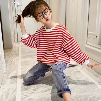 Children Outfits Girls Spring 2020 Clothing Sets Kids Red Striped Loose T Shirts & Jeans Pants Clothes Suits Baby Big Girls Sets
Children Outfits Girls Spring 2020 Clothing Sets Kids Red Striped Loose T Shirts & Jeans Pants Clothes Suits Baby Big Girls Sets