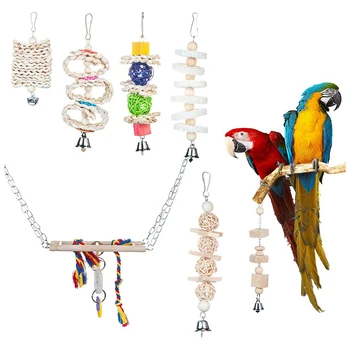 7 Packs Bird Parrot Chewing Toys- Natural Wood Hanging Bell Bird Cage Toys for Small Parakeets,,Macaws Parrots Toys
7 Packs Bird Parrot Chewing Toys- Natural Wood Hanging Bell Bird Cage Toys for Small Parakeets,,Macaws Parrots Toys