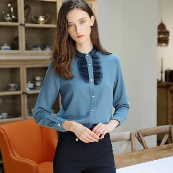 Women 2020 Spring New Model Elegant Chiffon Shirt Women's Long-Sleeved Solid Color Shirt Slim Bottoming Shirt
Women 2020 Spring New Model Elegant Chiffon Shirt Women's Long-Sleeved Solid Color Shirt Slim Bottoming Shirt