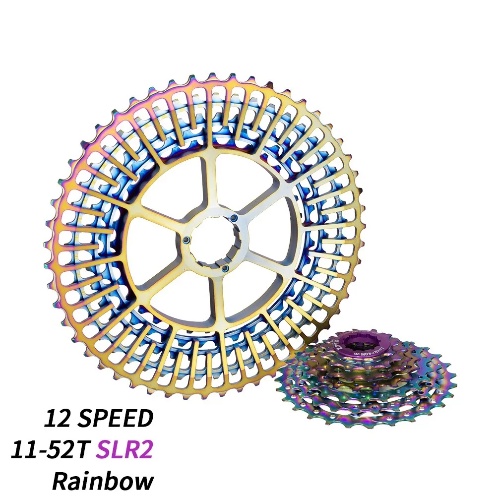 12 Speed Cassette Colorful Rainbow 11-52T SLR2 MTB Ultralight CNC Cassette k7 HG Compatible Bike 12V 52T Freewheel For HG Hub
12 Speed Cassette Colorful Rainbow 11-52T SLR2 MTB Ultralight CNC Cassette k7 HG Compatible Bike 12V 52T Freewheel For HG Hub