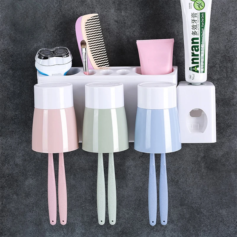 Bathroom Accessorie Set Automatic Toothpaste Dispenser Dust-proof Toothbrush Holder Wall Mount Stand Toothpaste Squeezers
Bathroom Accessorie Set Automatic Toothpaste Dispenser Dust-proof Toothbrush Holder Wall Mount Stand Toothpaste Squeezers