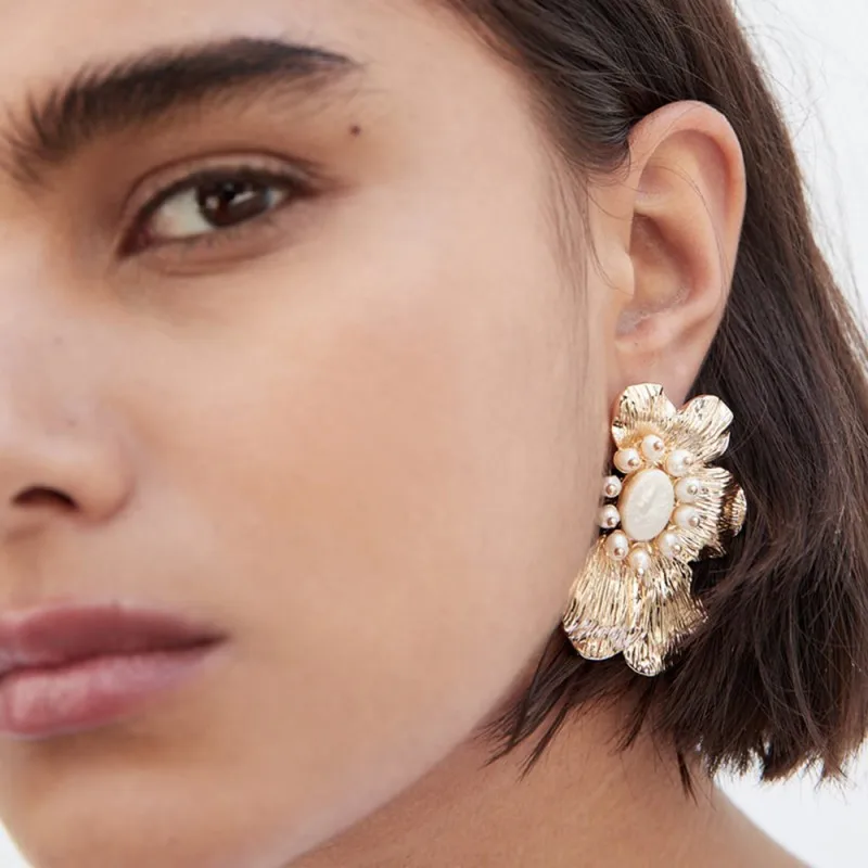 Punk Gold Flower Earrings ZA Simulated Pearls Drop Dangle Earring Maxi Punk New Arrivals Jewelry for Women Girls Gifts E69911
Punk Gold Flower Earrings ZA Simulated Pearls Drop Dangle Earring Maxi Punk New Arrivals Jewelry for Women Girls Gifts E69911