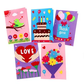 5pcs Children Handmade DIY Greeting Card Making Material Folded Cloth Invitation Card Kit Tridimensional Thank You Cards Kids A3
5pcs Children Handmade DIY Greeting Card Making Material Folded Cloth Invitation Card Kit Tridimensional Thank You Cards Kids A3