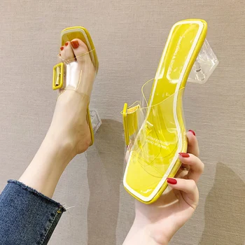 Rimocy 2020 New PVC Jelly Sandals Women Buckle Open Toe High Heels Female Transparent Sandals Summer Clear Heels Slippers Woman
Rimocy 2020 New PVC Jelly Sandals Women Buckle Open Toe High Heels Female Transparent Sandals Summer Clear Heels Slippers Woman