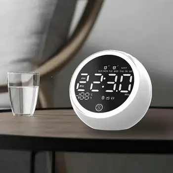 Digital alarm clock radio with Bluetooth speakers, red digital display with dimmer, FM radio, USB port bedside LED alarm clock.
Digital alarm clock radio with Bluetooth speakers, red digital display with dimmer, FM radio, USB port bedside LED alarm clock.