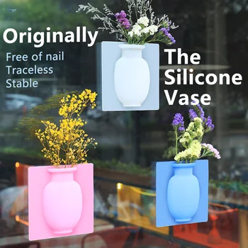 Original Free of Nail Traceless Silicone Vase Wall Hanging Refrigerator Paste Vases Creative Wall Magic Hydroponic Plastic Vase
Original Free of Nail Traceless Silicone Vase Wall Hanging Refrigerator Paste Vases Creative Wall Magic Hydroponic Plastic Vase