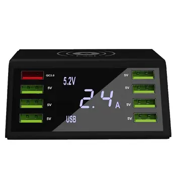 Hot 8 Port USB Wireless Fast Charging Practical Mobile Phone Charger With Digital Display Smart Wireless Fast Charge dock
Hot 8 Port USB Wireless Fast Charging Practical Mobile Phone Charger With Digital Display Smart Wireless Fast Charge dock
