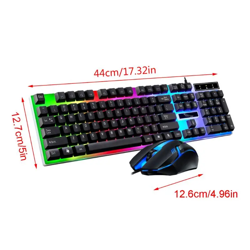 G21B USB Wired Keyboard Mouse Set Rainbow-Color Backlight for Laptop Computer PC U4LD
G21B USB Wired Keyboard Mouse Set Rainbow-Color Backlight for Laptop Computer PC U4LD