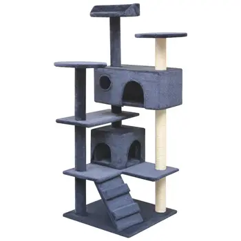 Cat Tree with Sisal Scratching Posts 125 cm Dark Blue Feature-packed 3-storey Cats' play Centre Platforms With Ladder Houses
Cat Tree with Sisal Scratching Posts 125 cm Dark Blue Feature-packed 3-storey Cats' play Centre Platforms With Ladder Houses