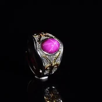 

Star Ruby rings anillo mujer plata aneis masculino couple rings anillos pareja bagues femme bague argent homme rings men anelli