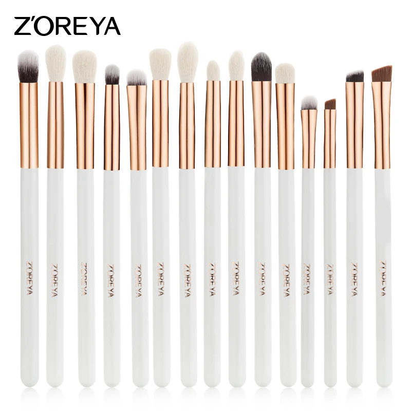 Zoreya 8 /15pcs Eye Makeup Brush Set Kit Soft Blending Shadow Crease Eyeliner Brushes Professional Cosmetics Tools Eyebrow | Красота и