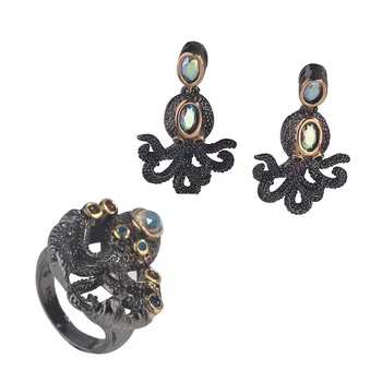 Large Cool Black Octopus Animal Design Earrings Ring 2 Pieces Jewelry Set Punk Cocktail Party Jewelry for Women Costume Jewelry
Large Cool Black Octopus Animal Design Earrings Ring 2 Pieces Jewelry Set Punk Cocktail Party Jewelry for Women Costume Jewelry