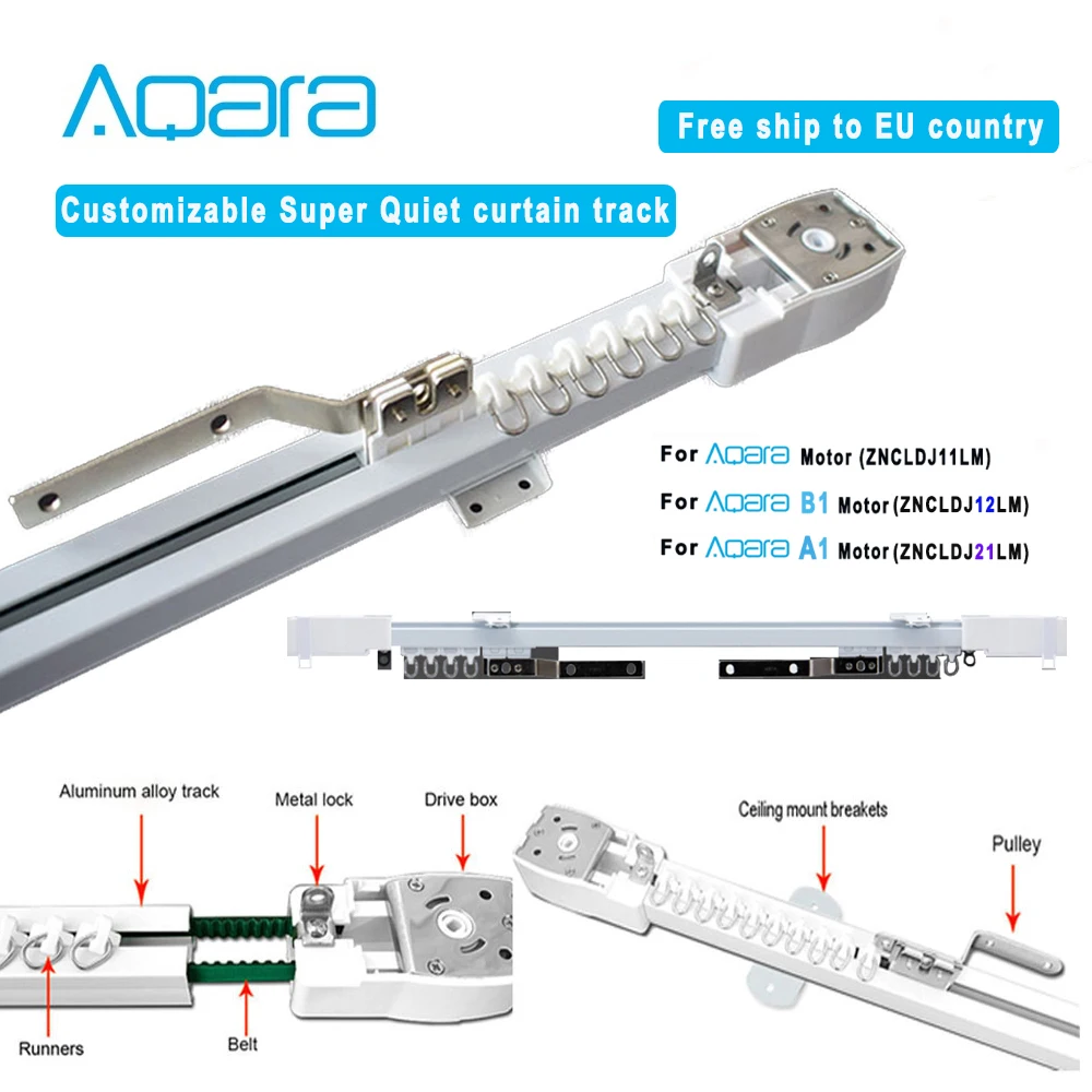 Aqara Electric Smart Curtain Rails Control System Customize curtain track for Aqara/AqaraA1/B1 Mijia Smart curtain Motor
Aqara Electric Smart Curtain Rails Control System Customize curtain track for Aqara/AqaraA1/B1 Mijia Smart curtain Motor