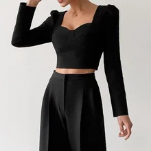 2021 Sexy Slim Navel Bare Square Collar Lantern Sleeve Solid Color Top Women's High Waist Loose Wide Leg Trousers Two-Piece Set
2021 Sexy Slim Navel Bare Square Collar Lantern Sleeve Solid Color Top Women's High Waist Loose Wide Leg Trousers Two-Piece Set