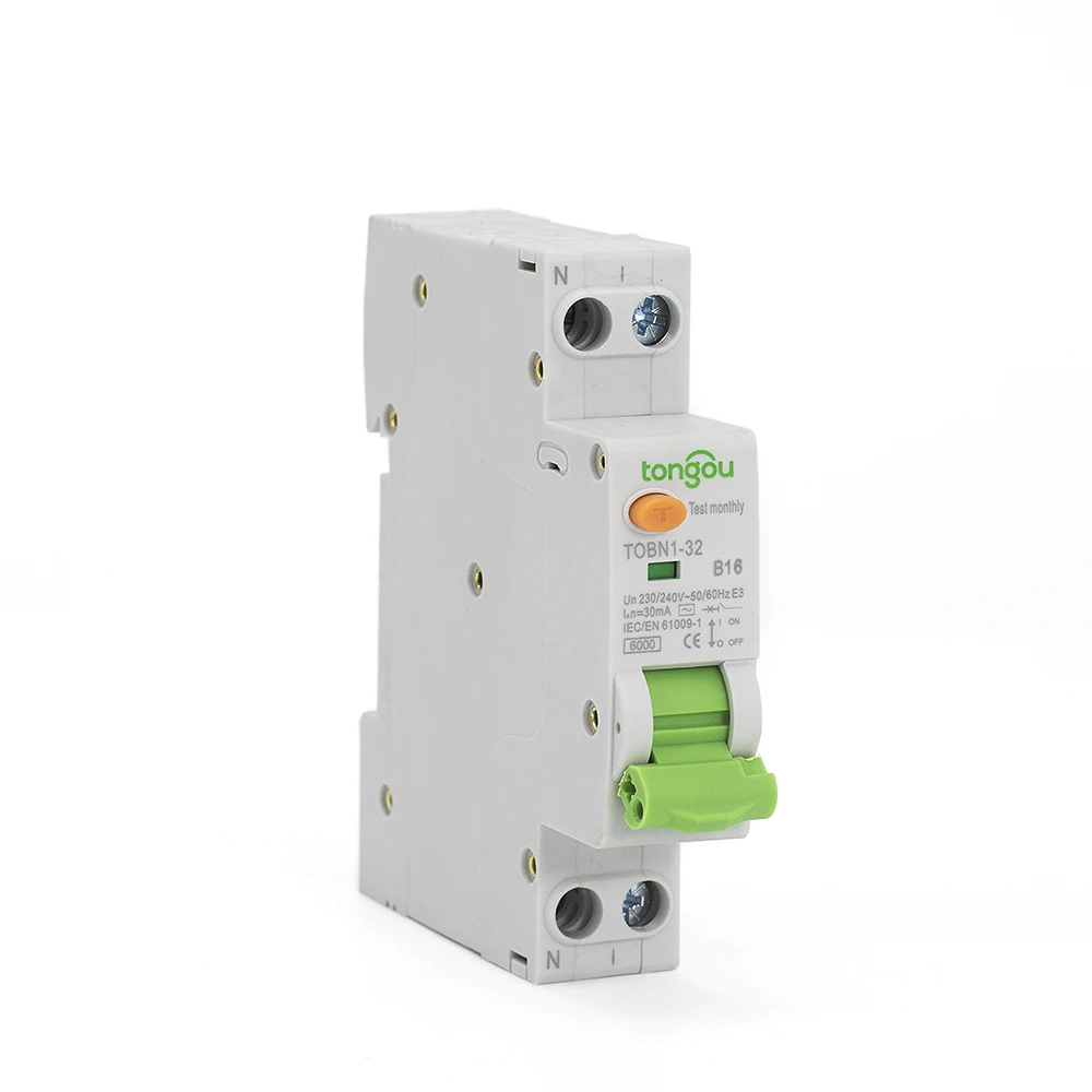 6KA 18mm RCBO Curve B 16A 30mA 1P+N Residual Current Circuit Breaker with Over Current and Leakage Protection Differential
6KA 18mm RCBO Curve B 16A 30mA 1P+N Residual Current Circuit Breaker with Over Current and Leakage Protection Differential