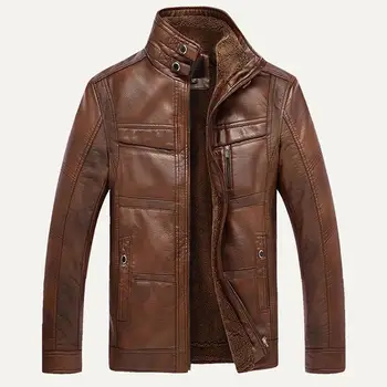 Men Long Sleeve Stand Collar Faux Leather Fleece Lined Zip Warm Short Jacket Solid color fashionable style easy to match gifts
Men Long Sleeve Stand Collar Faux Leather Fleece Lined Zip Warm Short Jacket Solid color fashionable style easy to match gifts