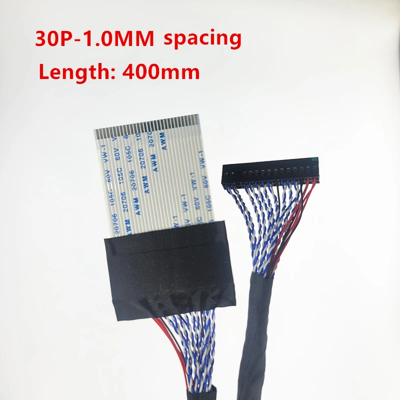 

P-TWO FFC Turn Dupont LVDS Cable Dual 8 30Pin 2ch 8-bit 30pins 1mm Pin Pitch 400mm For LTM190BT07 LTM220MT09 For LCD