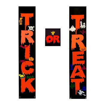 3 Pieces Trick OR Treat Banner Halloween Porch Sign Outdoor Indoor Hanging Sign 
3 Pieces Trick OR Treat Banner Halloween Porch Sign Outdoor Indoor Hanging Sign