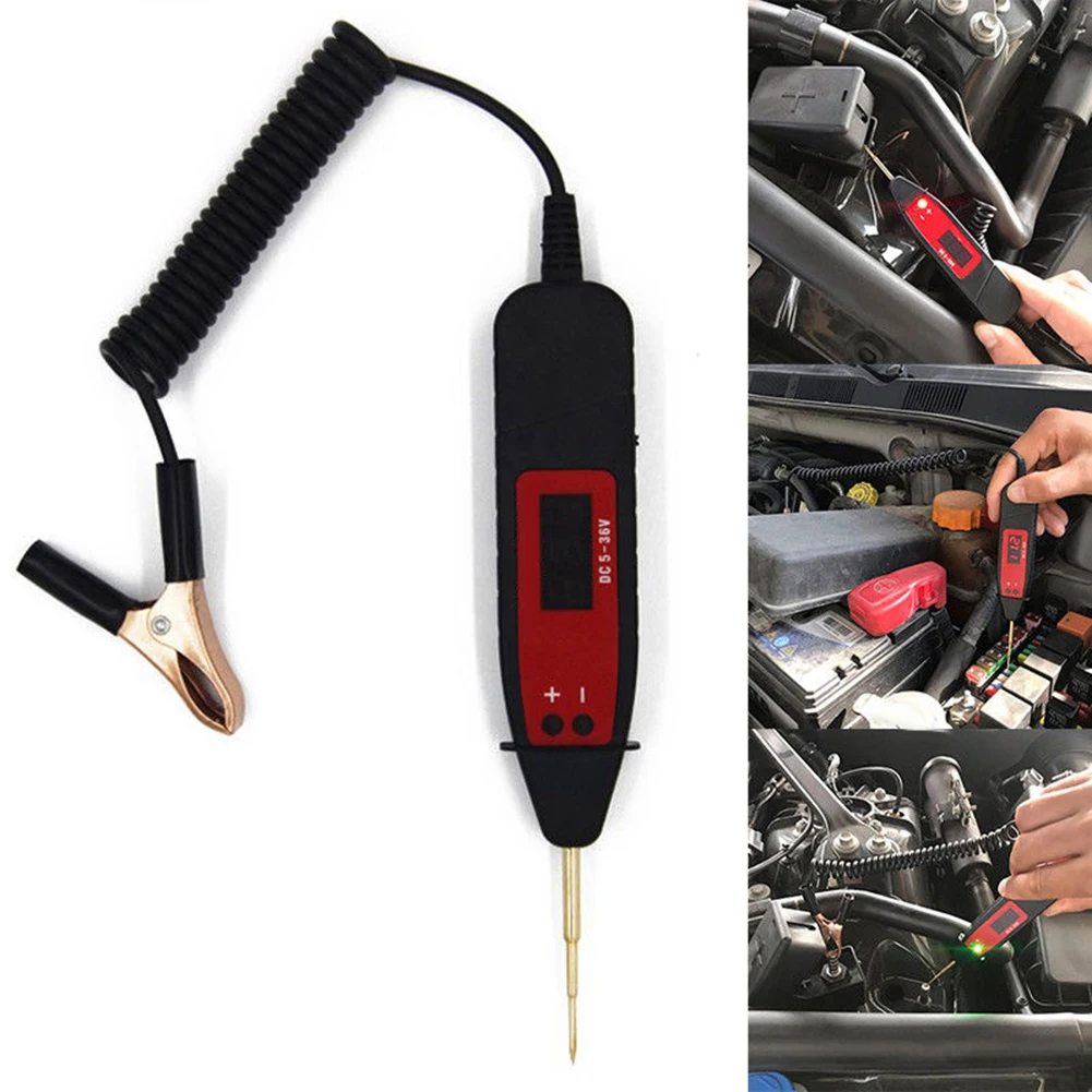 Car Circuit Detector Test Pen Voltage 5-36V Car Digital LCD Electric Tester