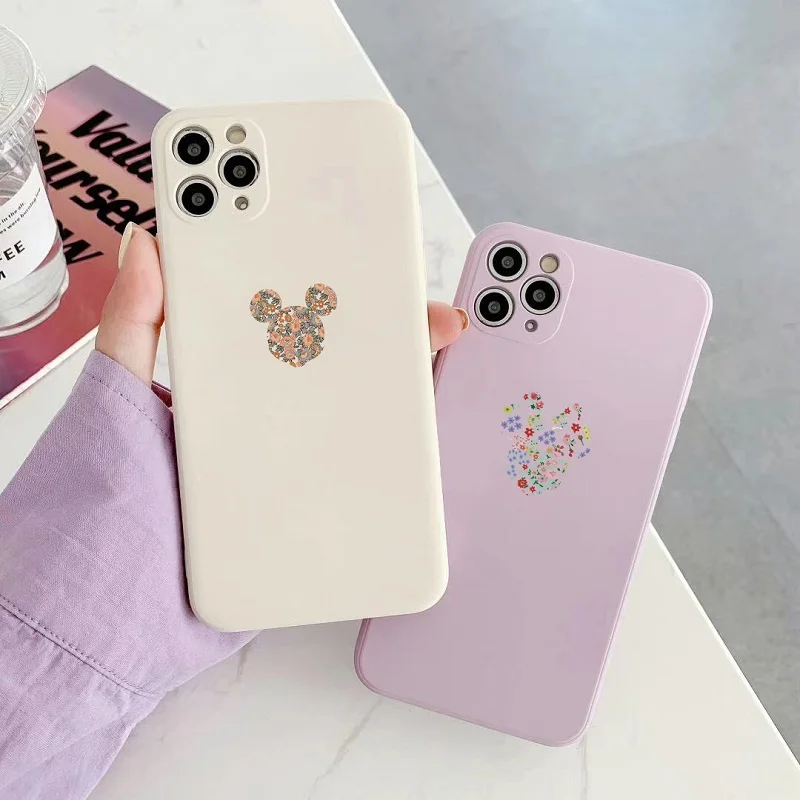Мягкий чехол для телефона из ТПУ с мультяшной мышью iPhone 12 Pro mini XS Max XR 7 8 Plus SE 2020