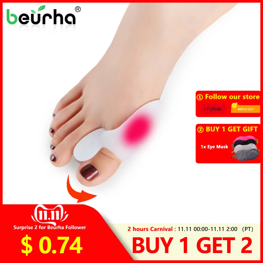 2PCS Two Holes Thumb Valgus Correction Gel Toe Separator Hallux Straightener Bunion Orthopedic Splint Foot Care Bone Adjuster
2PCS Two Holes Thumb Valgus Correction Gel Toe Separator Hallux Straightener Bunion Orthopedic Splint Foot Care Bone Adjuster