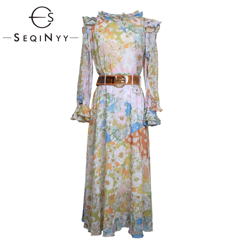 SEQINYY Chiffon Set 2020 Summer Spring New Fashion Design Women Long Sleeve Ruffles Shirt + Long Skirt Flowers Print Suit
SEQINYY Chiffon Set 2020 Summer Spring New Fashion Design Women Long Sleeve Ruffles Shirt + Long Skirt Flowers Print Suit