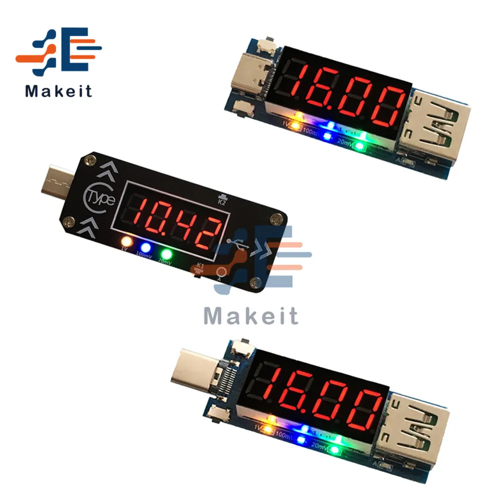 USB Quick Charging Trigger Type-C Male Female DC Digital Display Voltmeter Ammeter Meter PD2.0 PD3.0 USB Decoy Detection Device
USB Quick Charging Trigger Type-C Male Female DC Digital Display Voltmeter Ammeter Meter PD2.0 PD3.0 USB Decoy Detection Device