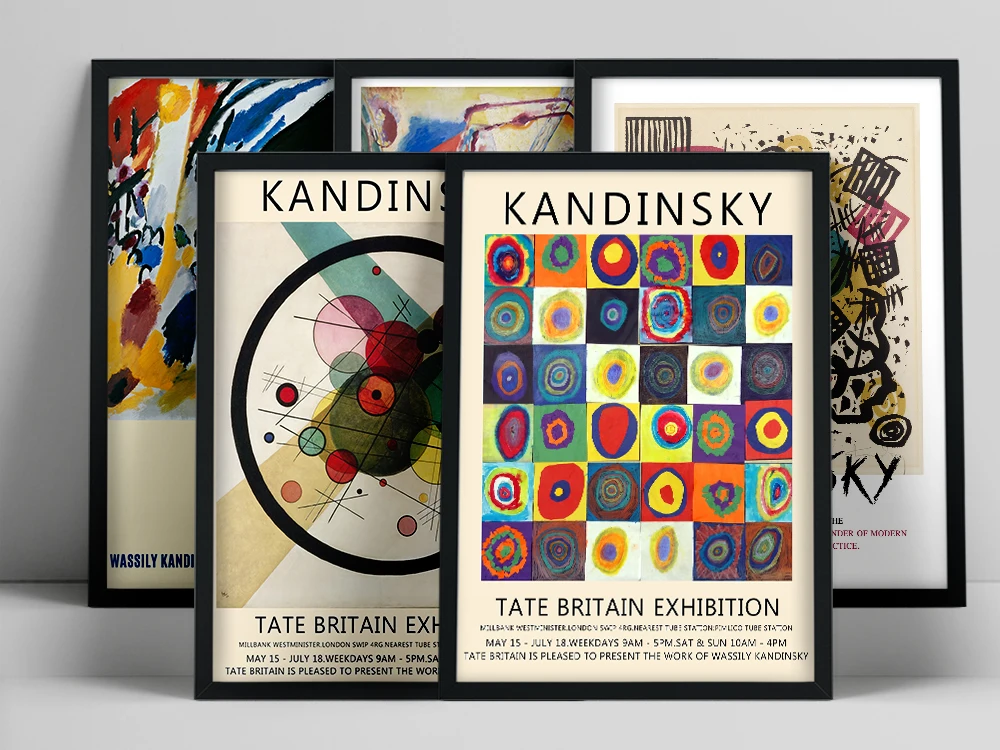 Выставочный плакат Kandinsky винтажная красочная Абстрактная Картина на холсте