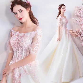 2019 Wedding Celebrity Backless Pink Floral Dress Sexy Women Short Slash Neck Ball Gown Lace Beach Style Party Dresses Wholesale 
2019 Wedding Celebrity Backless Pink Floral Dress Sexy Women Short Slash Neck Ball Gown Lace Beach Style Party Dresses Wholesale