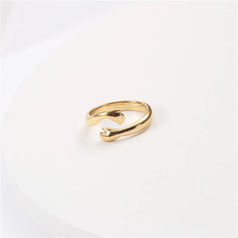 Tarnish Free Memorable "Hug" Jewel Titanium Steel 18k Gold Open Adjustable Ring for Couple Lovers' Anniversary Holiday Date Gift
Tarnish Free Memorable "Hug" Jewel Titanium Steel 18k Gold Open Adjustable Ring for Couple Lovers' Anniversary Holiday Date Gift
