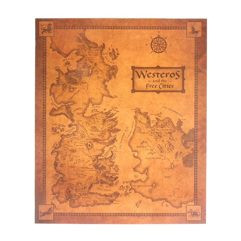 Wall Sticker Mural Game of Thrones Westeros Map Vintage Kraft Paper Poster Home Decor Living Room Decoration naklejki na sciane
Wall Sticker Mural Game of Thrones Westeros Map Vintage Kraft Paper Poster Home Decor Living Room Decoration naklejki na sciane